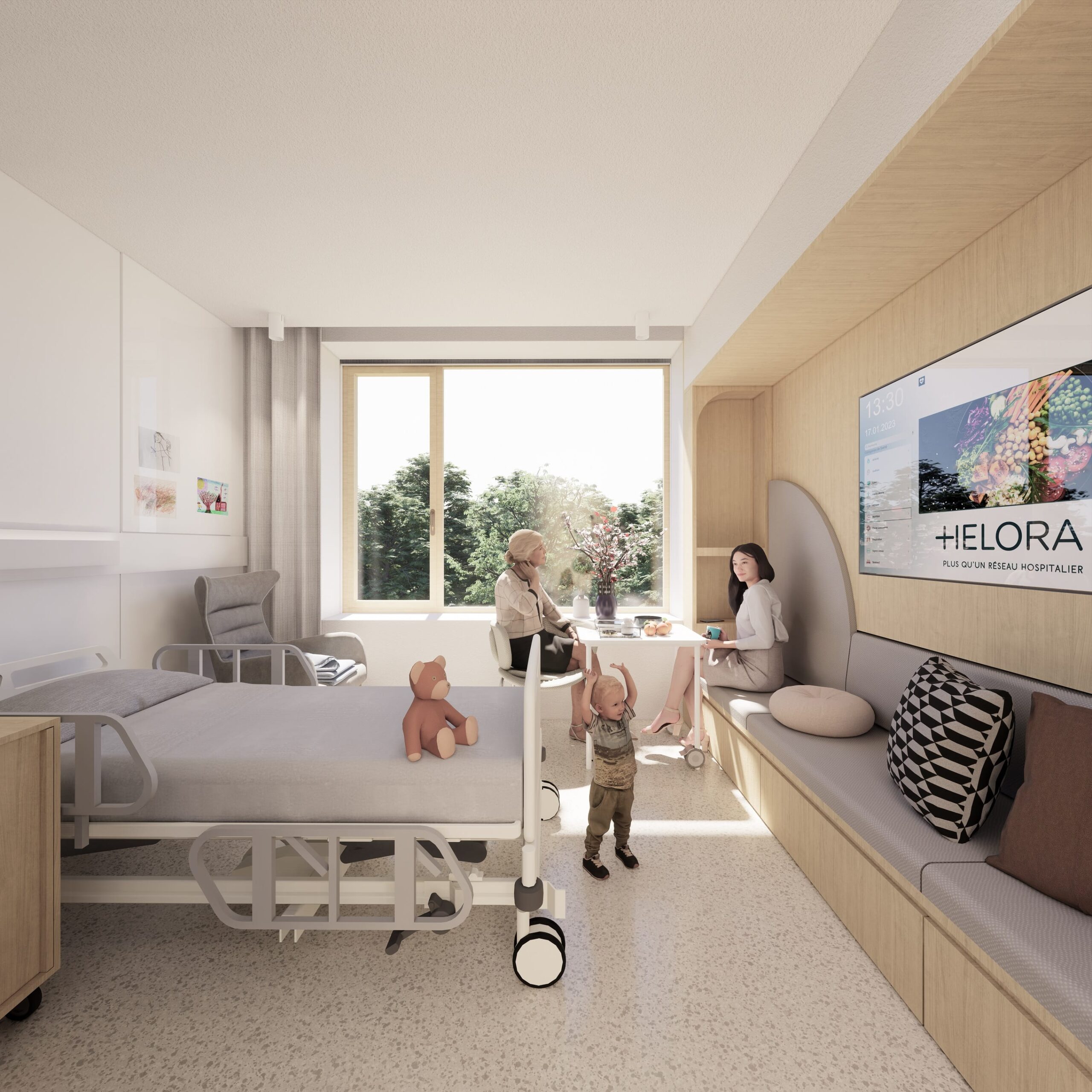 BIM Management pour le projet Helora, image d'une chambre avec un patient
